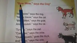 Nursery Rhymes | Bow Wow,says the dog | English version | ইংরেজি কবিতা