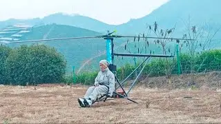 Test flight of a homemade electric helicopter.How would you rate it?#helicopter #helicopterflight 