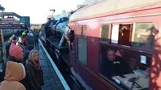 SVR Winter Steam Gala. 13268 LMS Stanier Mogul enginearrived at Bewdley Station. Saturday 3/1/2026.