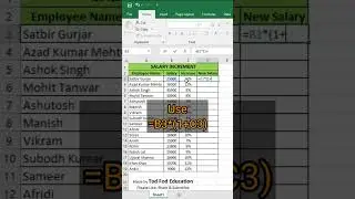 Salary Increment Formula in Excel - Tips & Tricks from @todfodeducation