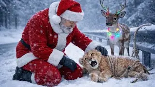 &ldquo;Tied White Lion Cub, Tiny Deer Hero & Santa &ndash; The Most Heart‑Touching Christmas Rescue&rdquo; #christmas