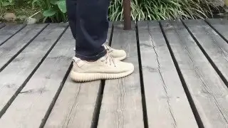 Adidas yeezy boost 350 Oxford Tan on foot