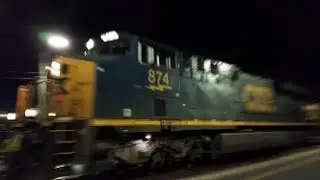 [CSXT]874 GE ES44AH,5329 GE [ES40AC]YN3B[HTM]578 GE CW44AH Leads G920-22 Loaded Grain Train SB F.NC