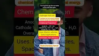 Hydrogen Fuel Cell &ndash; Quick Revision for Exams 🧪⚗️🎯 #chemistry #neet #jee #viral #shorts #subscribe