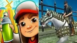 Subway Runner Surf vs Temple horse racing