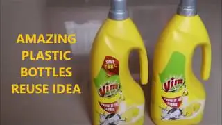 plastic bottle craft ideas - plastic bottle reuse ideas - home decor diy - vim liquid bottle crafts