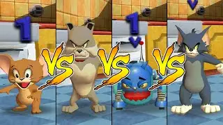 Tom and Jerry in War of the Whiskers HD Jerry Vs Spike Vs Tom Vs Robot Cat (Master Difficulty)