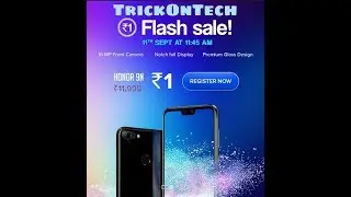 Honor 9N Rs1 Flash Sale (11Sept, 11:45 AM) Honor Flash Sale