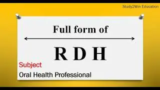 RDH ka full form l Full form of RDH in English l Subject   Registered Dental Hygienist