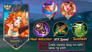 EDITH GLOBAL  SUSTAIN BUILD 🤔|| EDITH BEST BUILD & EMBLEM (MLBB)