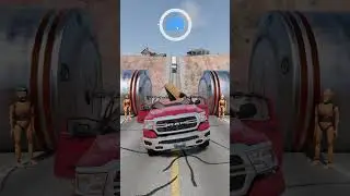 Chain Barrier Crash Test | Police & Pickups vs Truck | BeamNG Drive &ndash; PART 8 #beamngdrive #shorts