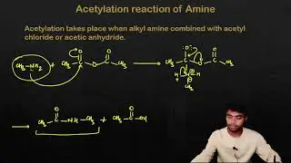 Acetylation of amine || amine react with acetyl chloride or acetic anhydride