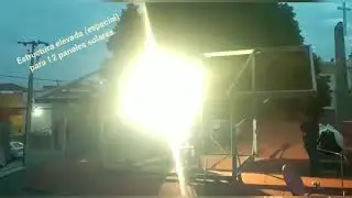 Estructura elevada (especial) para 12 paneles solares Marca longi solar de 440 watts.
