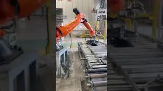 Cast Iron Manhole Cover Being up Piled by Robot