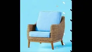 MID CENTURY WICKER CHAIR WITH WOODEN BASE