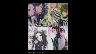 two birds on a wire &hellip;💔 #anime #demonslayer #tankana #obamitsu #shinogiyu #sanemkana 💔✨