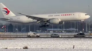 BOEING 777-F CHINA CARGO AIRLINES SHANGHAI TO AMSTERDAM LANDING SCHIPHOL AIRPORT B222K #airplane