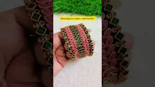 Dark green with Pink kundan bangles | Maya Venba's Boutique #shorts #mayavenbaboutique