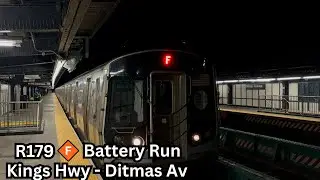 ⁴ᴷ⁶⁰ NYCT | R179 (F) Train Battery Run | Kings Highway - Ditmas Avenue |