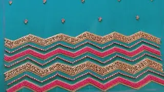 Cuttube aariwork zigzag design/fancy aariwork sleeve design