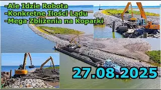 Wyspa Estyjska -27.08.2025 Manewry i Wyładunek Urobku. Piękna Pogoda