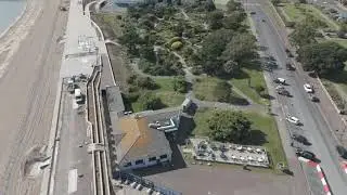 Close up view of  new multi million pound Sea Defence Scheme in Portsmouth.