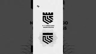 N + C Shield Logo Design Process | Adobe Illustrator Tutorial #logodesign #adobeillustrator #shorts