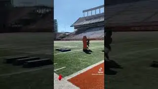 Brad Lester coaching-open field reaction drills with Texas Running Backs