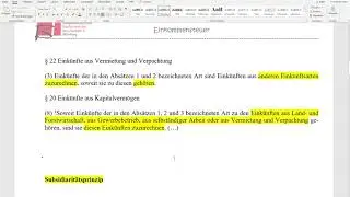 Subsidiarit&auml;tsprinzip in der Einkommensteuer