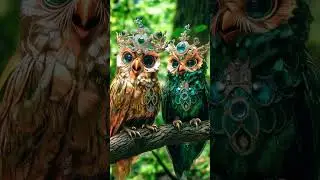 Majestic Golden and Emerald Owls | Nature&rsquo;s Royalty 🦉✨ #wildlife #birds #nature