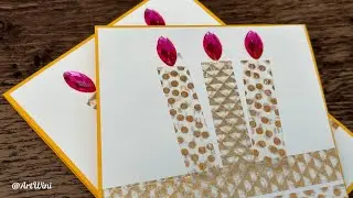 How To make Birthday Candle Card Using Washi Tape @ArtWini