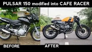 Bajaj pulsar 150 modification to cafe racer.full video with include price. Indian old bike modify