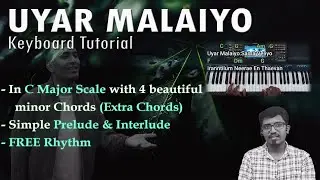 Uyar Malaiyo Keyboard Tutorial | Chords, Rhythm, Prelude, Interlude | Bro. John Jebaraj Song