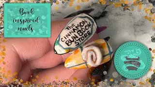 3D Cinnamon Bun Nail Tutorial 🧁 | Book-Inspired Nail Art | Cozy + Spicy Nails 💅 | 3d nails 