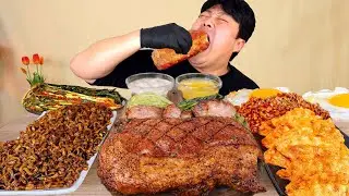 MUKBANG | Лапша из черной фасоли, свиная грудинка, пельмени, кимчи, корейские блюда!