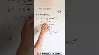 Gas constant R different values  ideal gas equation gas constant #neet #jee #cpsharma #ncert