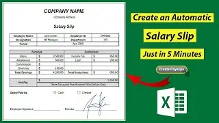 Make a Salary Slip in Excel | Automated Payslips in Minutes | Payslip Template