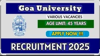 Goa university new job vacancy 2025
