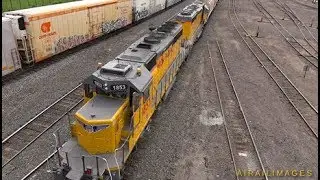 Building up a freight train at Green River