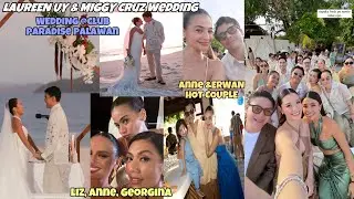 LAUREEN UY AND MIGGY CRUZ BEACH WEDDING. ANNE, DAHLIA AT ERWAN AGAW PANSIN SA KASALAN🥰🫶🏻