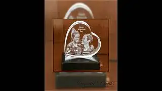 Christmas 2D Heart Paperweight Photo Crystal