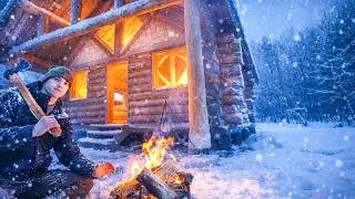 Life in a Winter Forest | Building My Log Cabin Alone