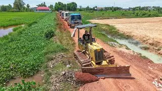 SO elegant !! Building New road work by Expert Bulldozer with Dump Truck 5_Ton