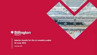 BILLINGTON HOLDINGS PLC - Interim Results