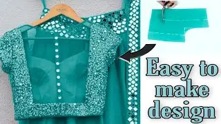 latest back neck blouse design cutting & stitching/net blouse design pattern/beautiful & easy design