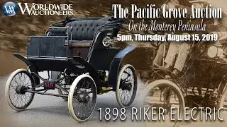 Test driving the 1898 Riker Electric, the most historically significant car in Monterey this year!