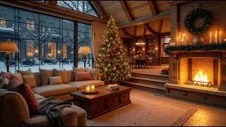 Cozy Christmas Ambience 🎄 Crackling Fireplace & Peaceful Holiday Atmosphere 🔥