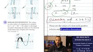 Big Ideas Math [IM3]: 3.4 # 55-56 & Quiz Review #17 (Polynomial Model of Volume) Corrections