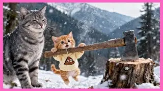 Ginger Kitten Unku&rsquo;s Heartwarming Winter Cabin Moments with Cat Family  #AI猫