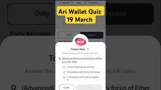 Ari Wallet Daily Quiz 19 March | Ari Wallet Testnet Airdrop | Ari Wallet Quiz Today | Arichain